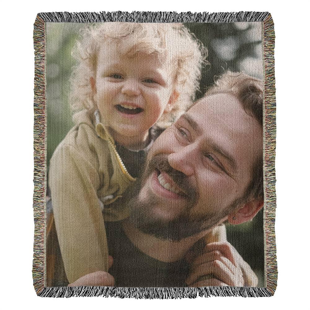 Gift for Dad Personalized Photo Upload Heirloom Blanket