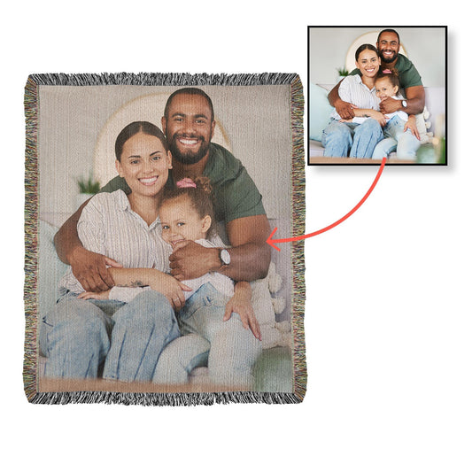 Gift for Dad Personalized Photo Upload Heirloom Blanket