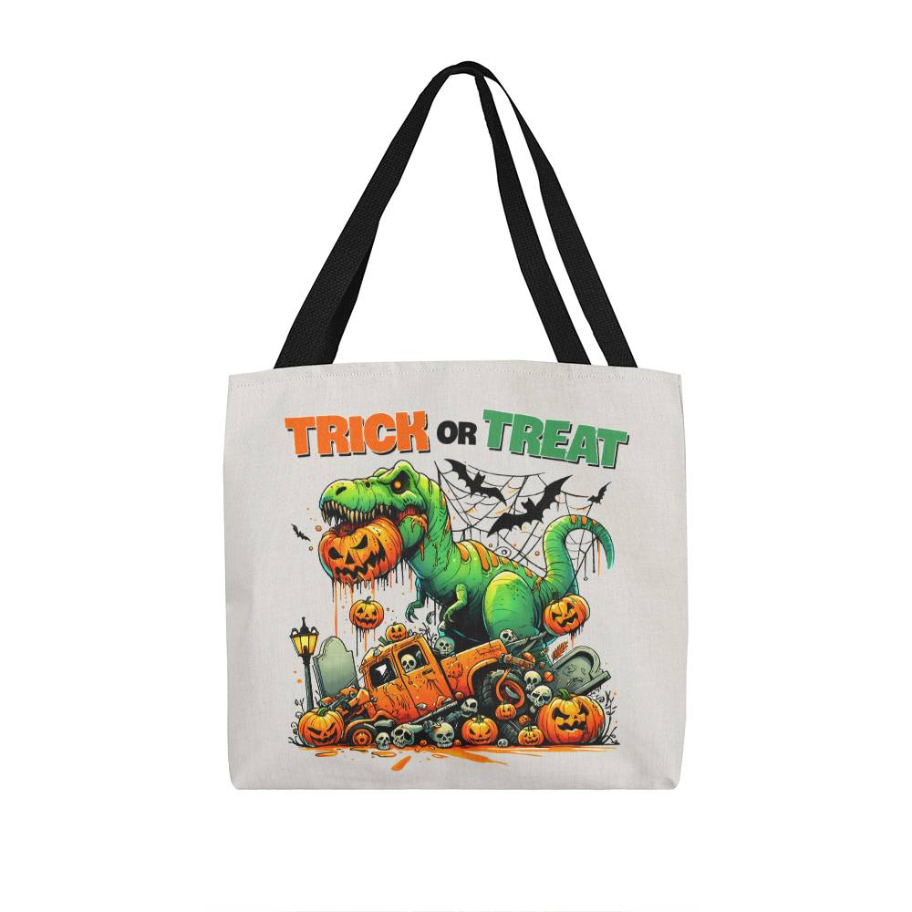 Halloween Dinosaur T-Rex Monster Trick or Treat Tote Bag