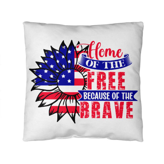 Home of the Free Because of the Brave Comfy Indoor-Outdoor Pillow