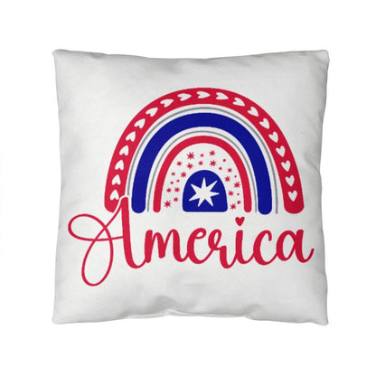 America Red White Blue Rainbow Patriotic Indoor-Outdoor Pillow