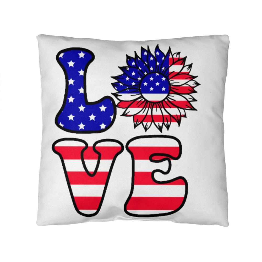 Love America Patriotic Indoor-Outdoor Pillow