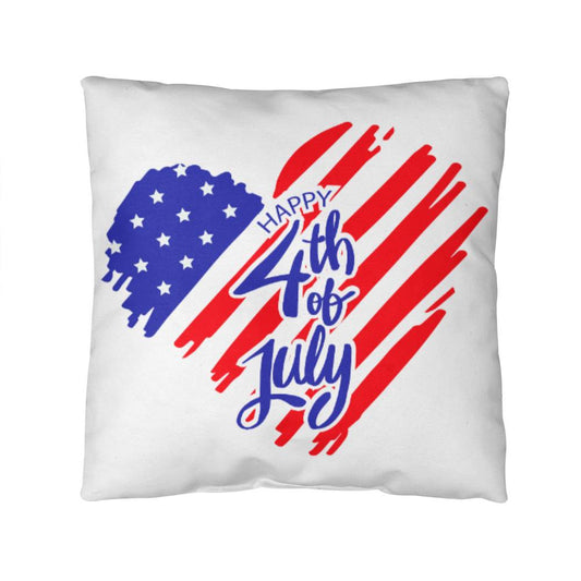 Happy 4th of July Patriotic Heart Comfy Indoor-Outdoor Pillow