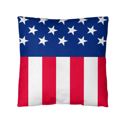 American Flag Patriotic Home Decor Indoor-Outdoor Polyester Printed Pillow