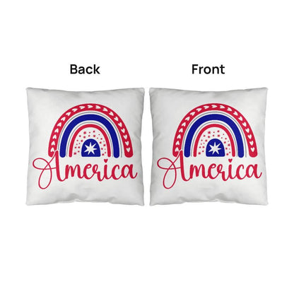 America Red White Blue Rainbow Patriotic Indoor-Outdoor Pillow