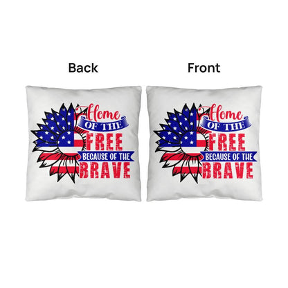 Home of the Free Because of the Brave Patriotic Indoor-Outdoor Pillow