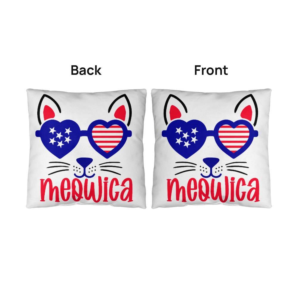 Meowica Patriotic Cat Comfy Indoor-Outdoor Pillow