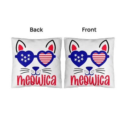 Meowica Patriotic Cat Comfy Indoor-Outdoor Pillow