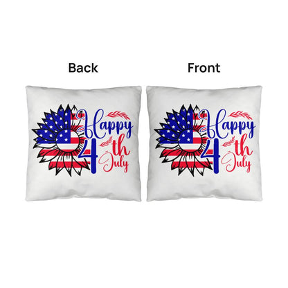 Happy 4th of July Sunflower Patriotic Indoor-Outdoor Pillow