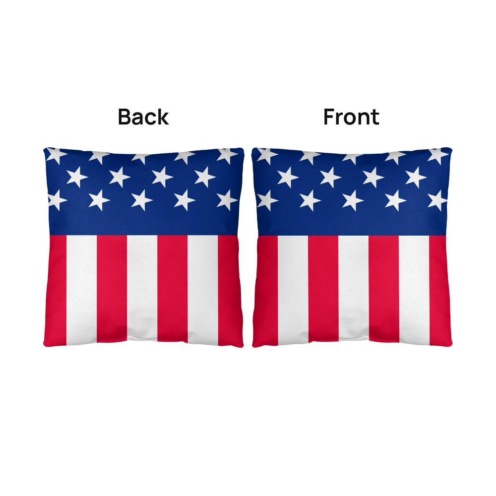 American Flag Patriotic Home Decor Indoor-Outdoor Polyester Printed Pillow