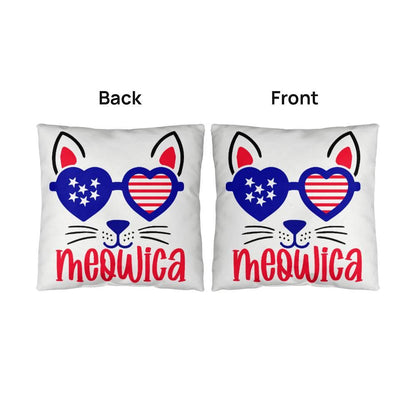 Mewoica Cat Patriotic Indoor-Outdoor Pillow