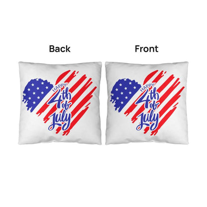 Happy 4th of July Patriotic Heart Comfy Indoor-Outdoor Pillow