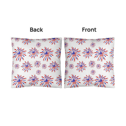 Star Red White and Blue Fireworks 4th of July Patriotic Indoor-Outdoor Pillow