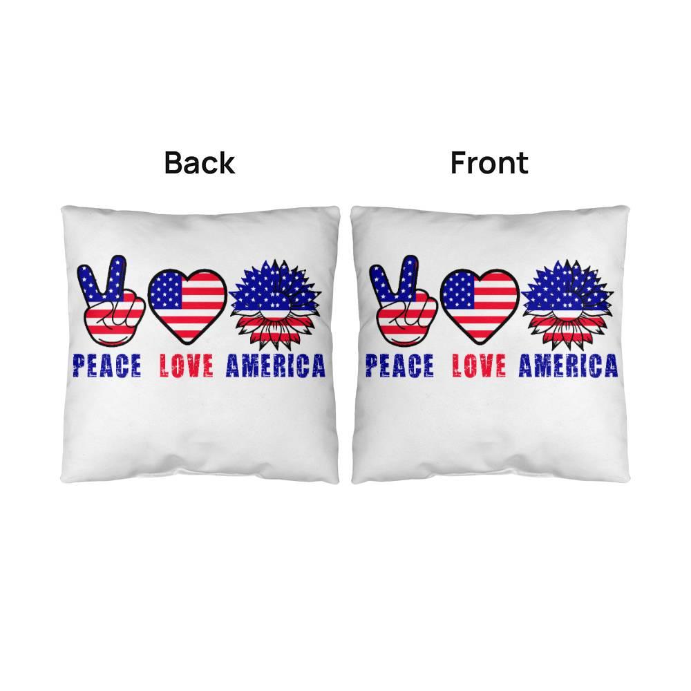 Peace Love America Comfy Indoor-Outdoor Pillow