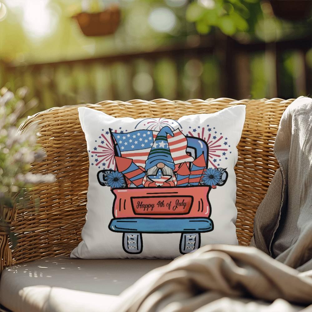 July Gnome Patriotic Comfy Indoor-Outdoor Pillow