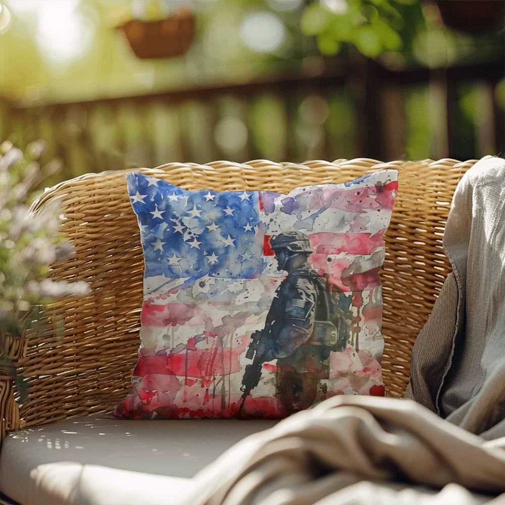 American Soldier Patriotic Indoor-Outdoor-Pillow Home Decor