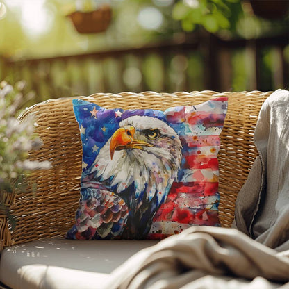 Eagle with American Flag Patriotic Indoor/Outdoor Pillow Decor