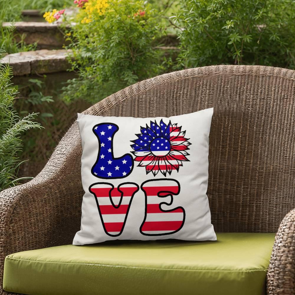 Love America Patriotic Indoor-Outdoor Pillow