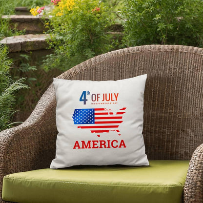 July 4th in America Patriotic Indoor-Outdoor Pillow