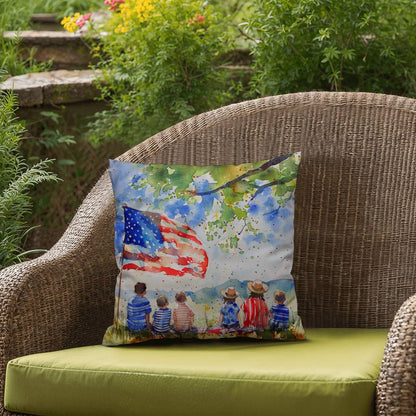 Patriotic Home Decor Waiting for Fireworks Fourth of July Indoor-Outdoor Pillow