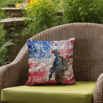 American Soldier Patriotic Indoor-Outdoor-Pillow Home Decor