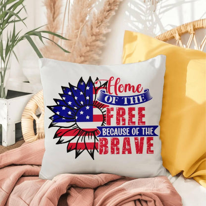 Home of the Free Because of the Brave Patriotic Indoor-Outdoor Pillow