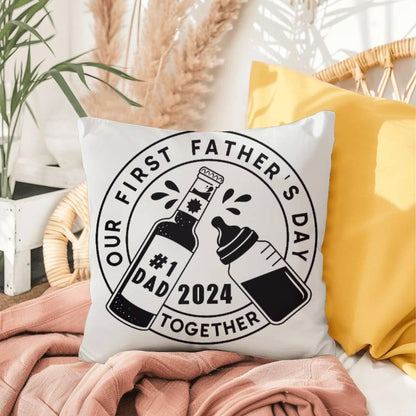 First Father's Day Drinking Buddy Comfy Indoor-Outdoor Pillow