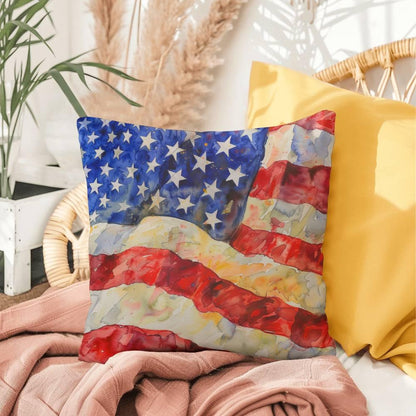 Old Glory American Flag Patriotic Indoor-Outdoor Home Decor Pillow