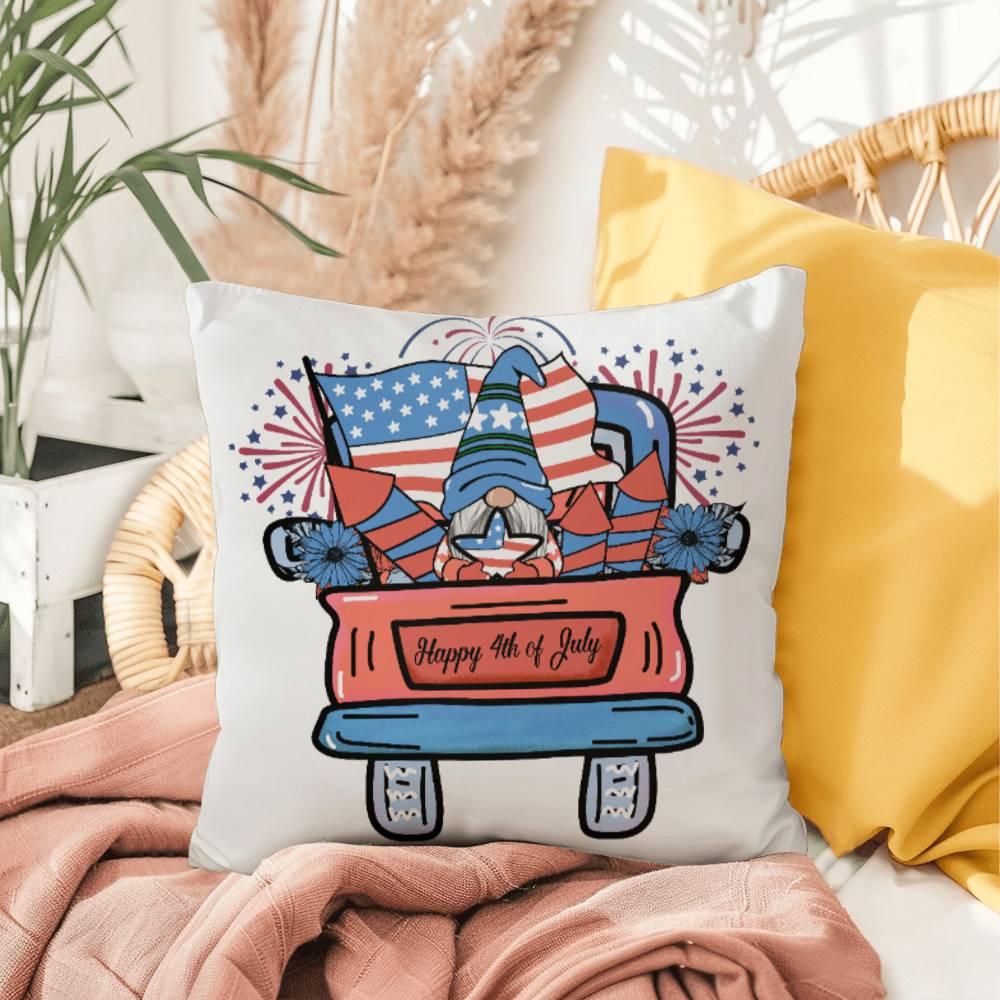 July Gnome Patriotic Comfy Indoor-Outdoor Pillow