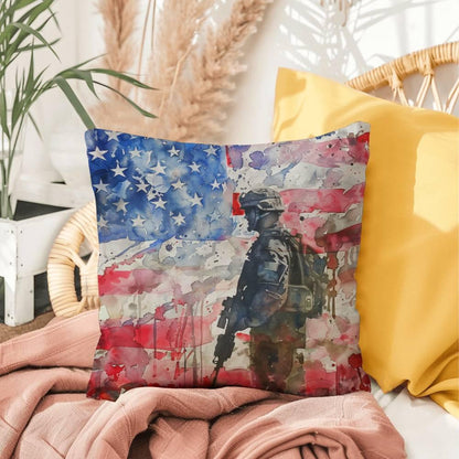 American Soldier Patriotic Indoor-Outdoor-Pillow Home Decor