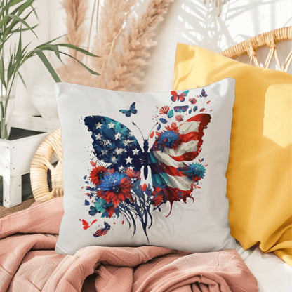 American Flag Patriotic Butterfly Indoor-Outdoor Pillow