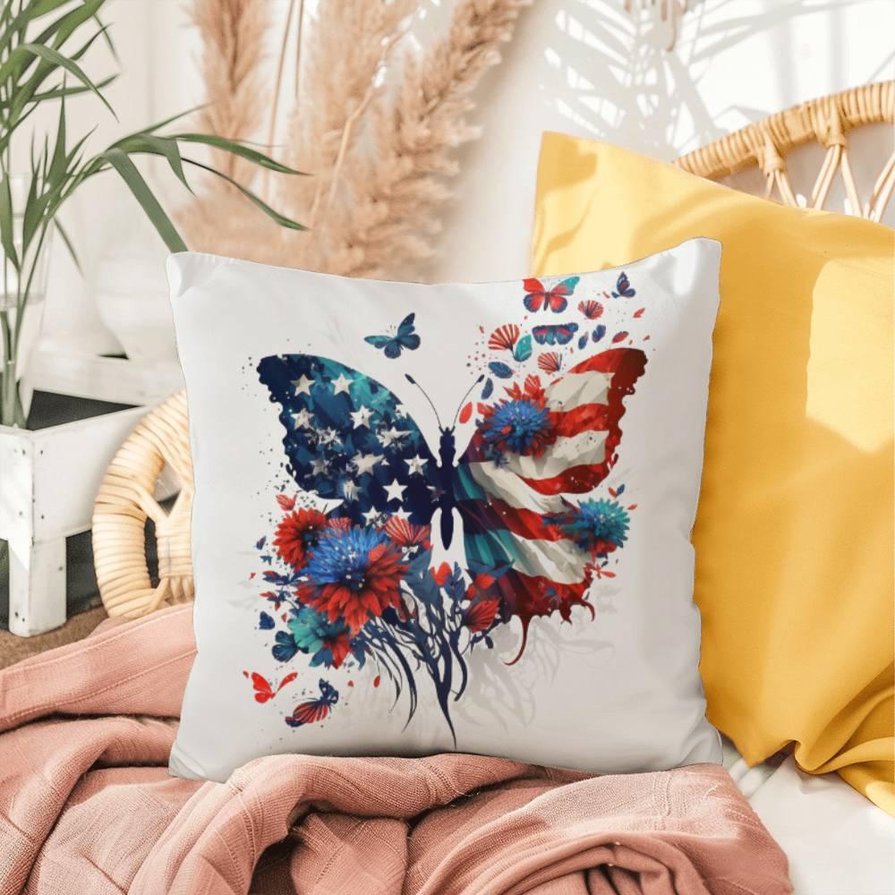 Patriotic Butterfly Bouquet Comfy Indoor-Outdoor Pillow