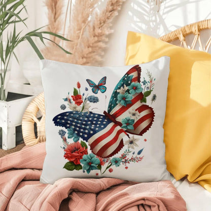 Butterfly Bouquet Patriotic Indoor-Outdoor Pillow