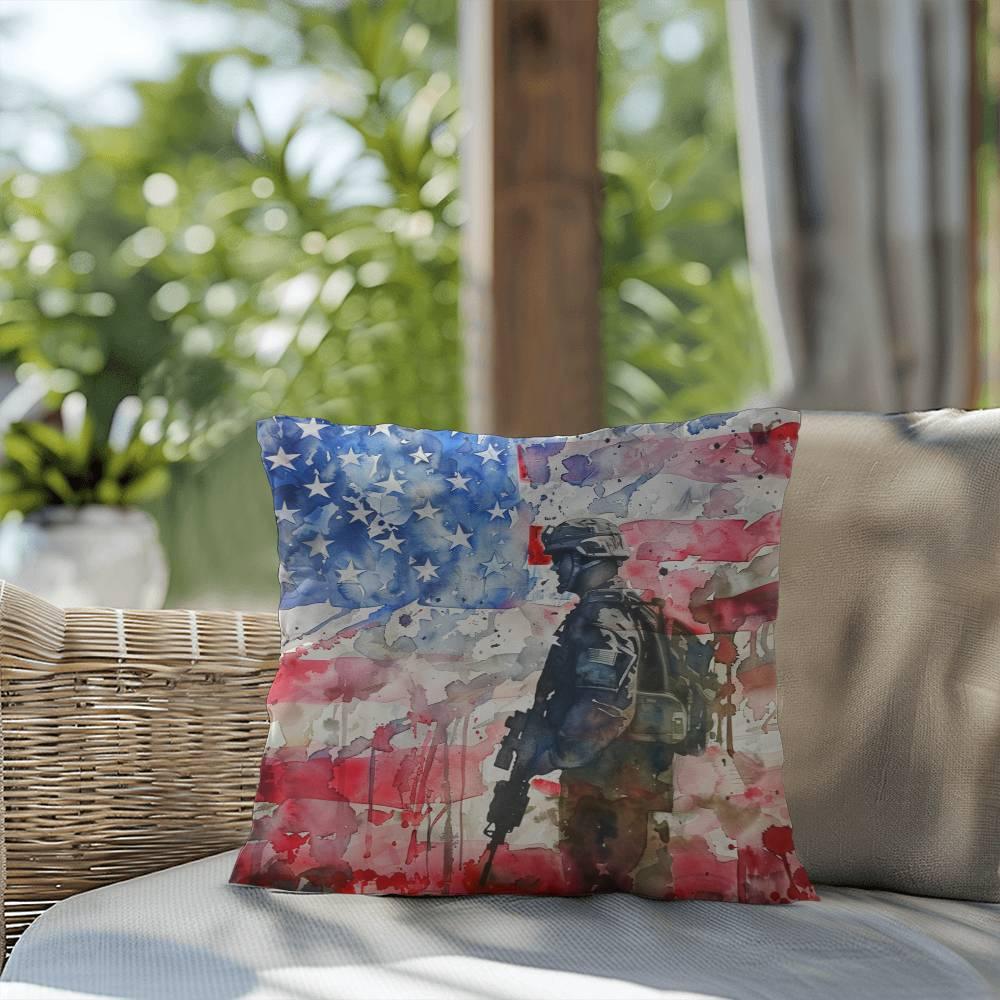 American Soldier Patriotic Indoor-Outdoor-Pillow Home Decor