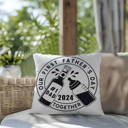 First Father's Day Drinking Buddy Comfy Indoor-Outdoor Pillow