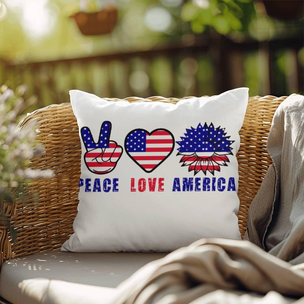 Peace Love America Comfy Indoor-Outdoor Pillow