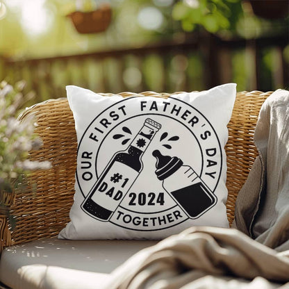 First Father's Day Drinking Buddy Comfy Indoor-Outdoor Pillow