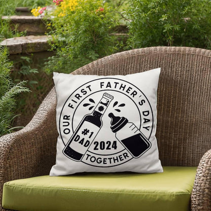 First Father's Day Drinking Buddy Comfy Indoor-Outdoor Pillow