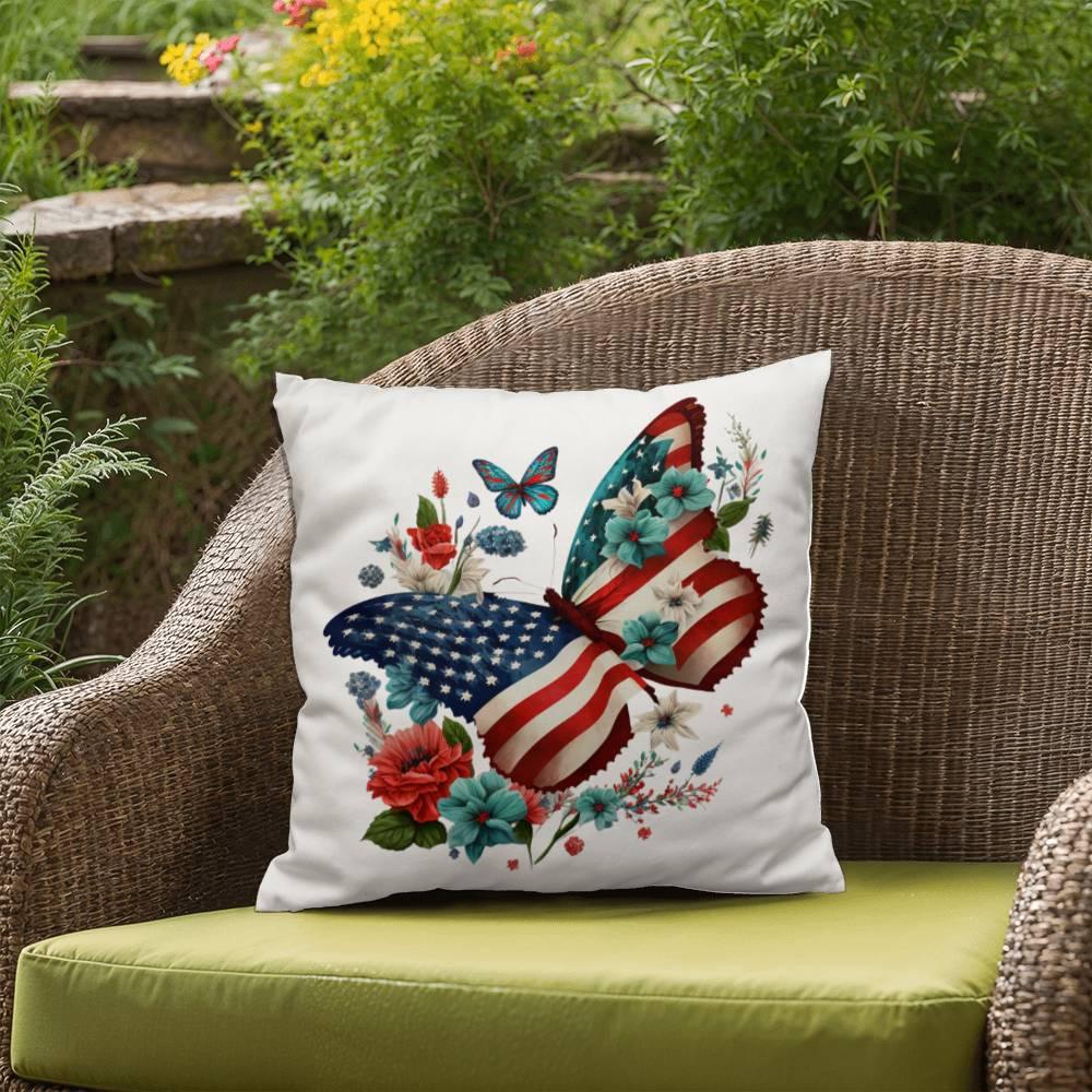 Patriotic Butterfly  Comfy Indoor-Outdoor Pillow