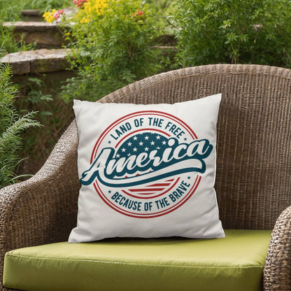 America Land of the Free Patriotic Indoor-Outdoor Pillow