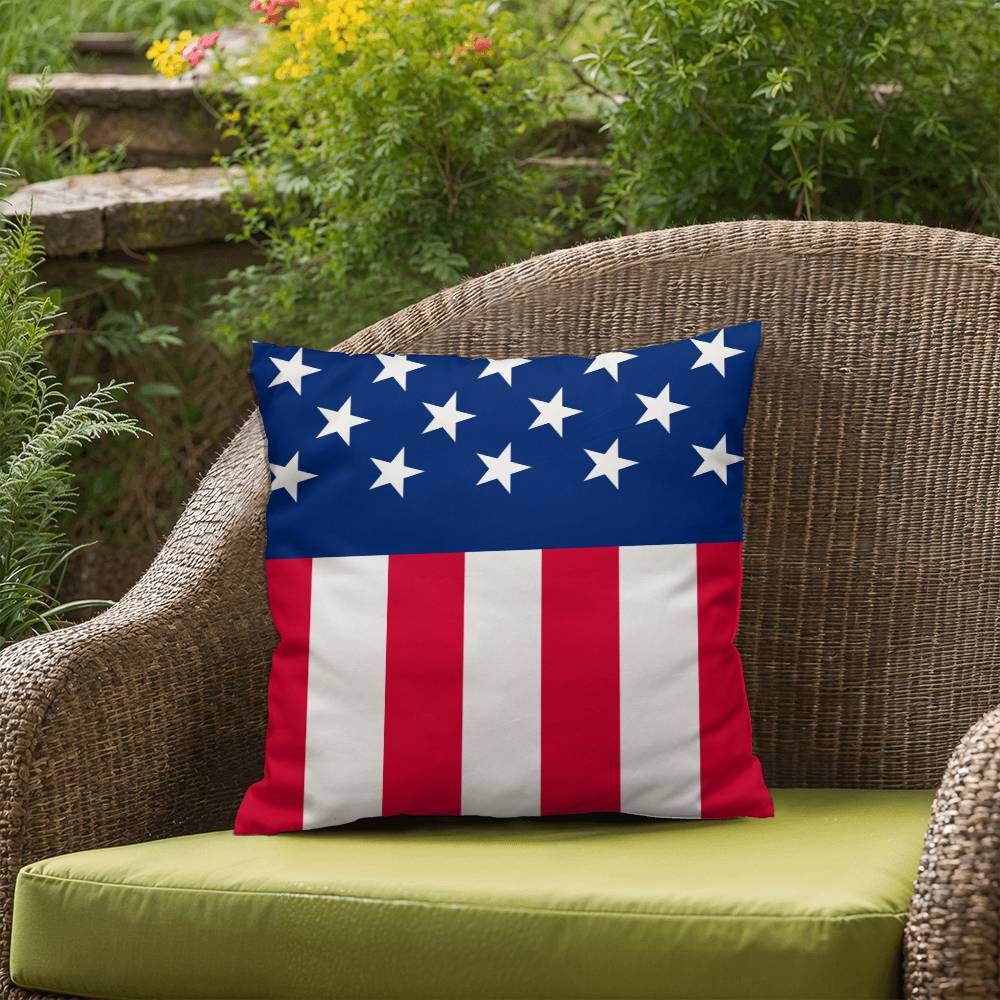 American Flag Patriotic Home Decor Indoor-Outdoor Polyester Printed Pillow