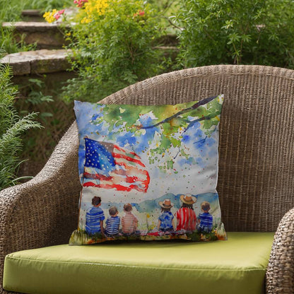 Patriotic Home Decor Waiting for Fireworks Fourth of July Indoor-Outdoor Pillow