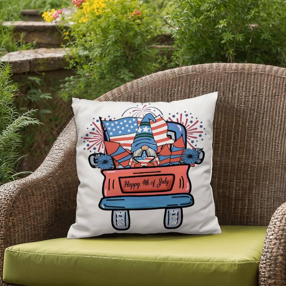 July Gnome Patriotic Comfy Indoor-Outdoor Pillow