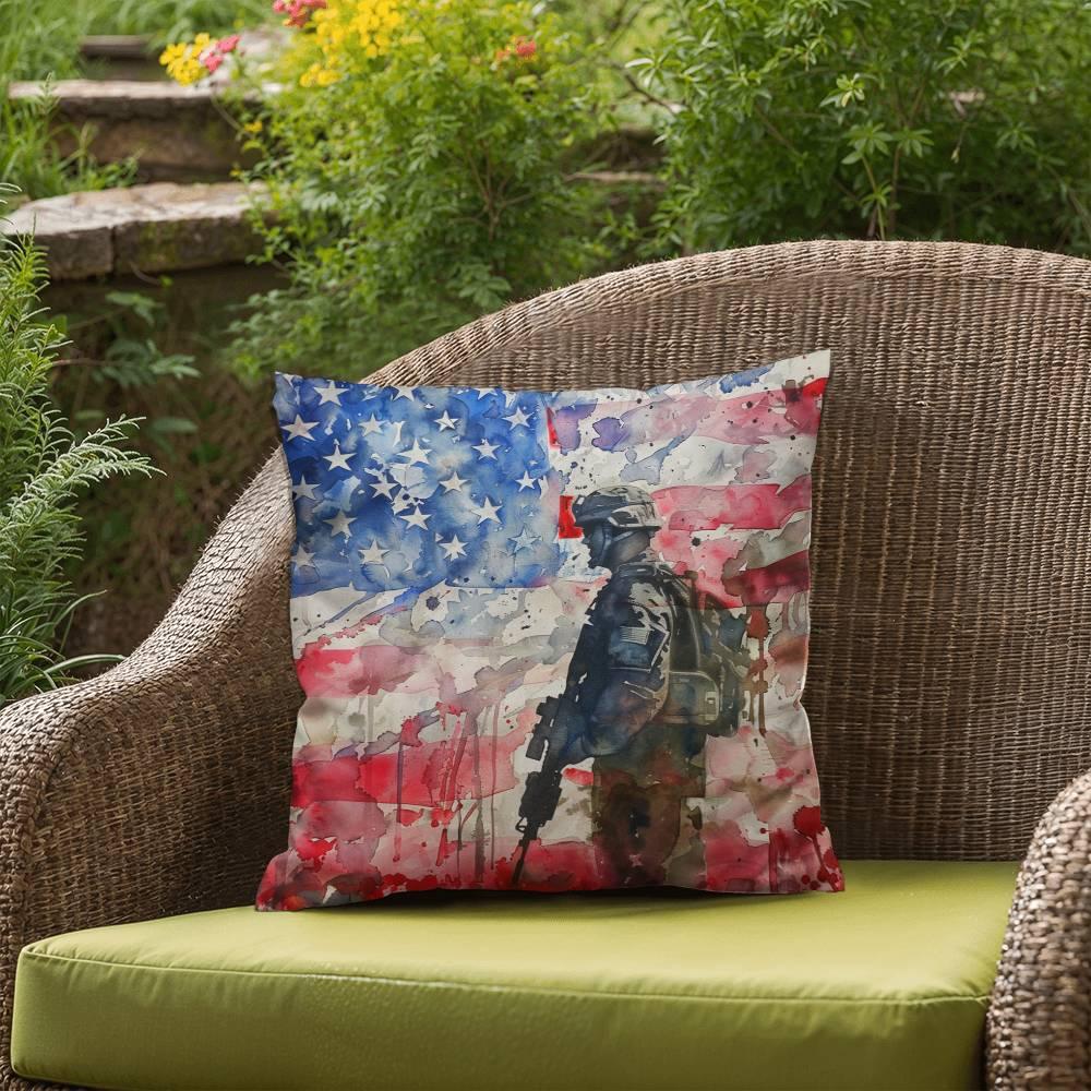 American Soldier Patriotic Indoor-Outdoor-Pillow Home Decor