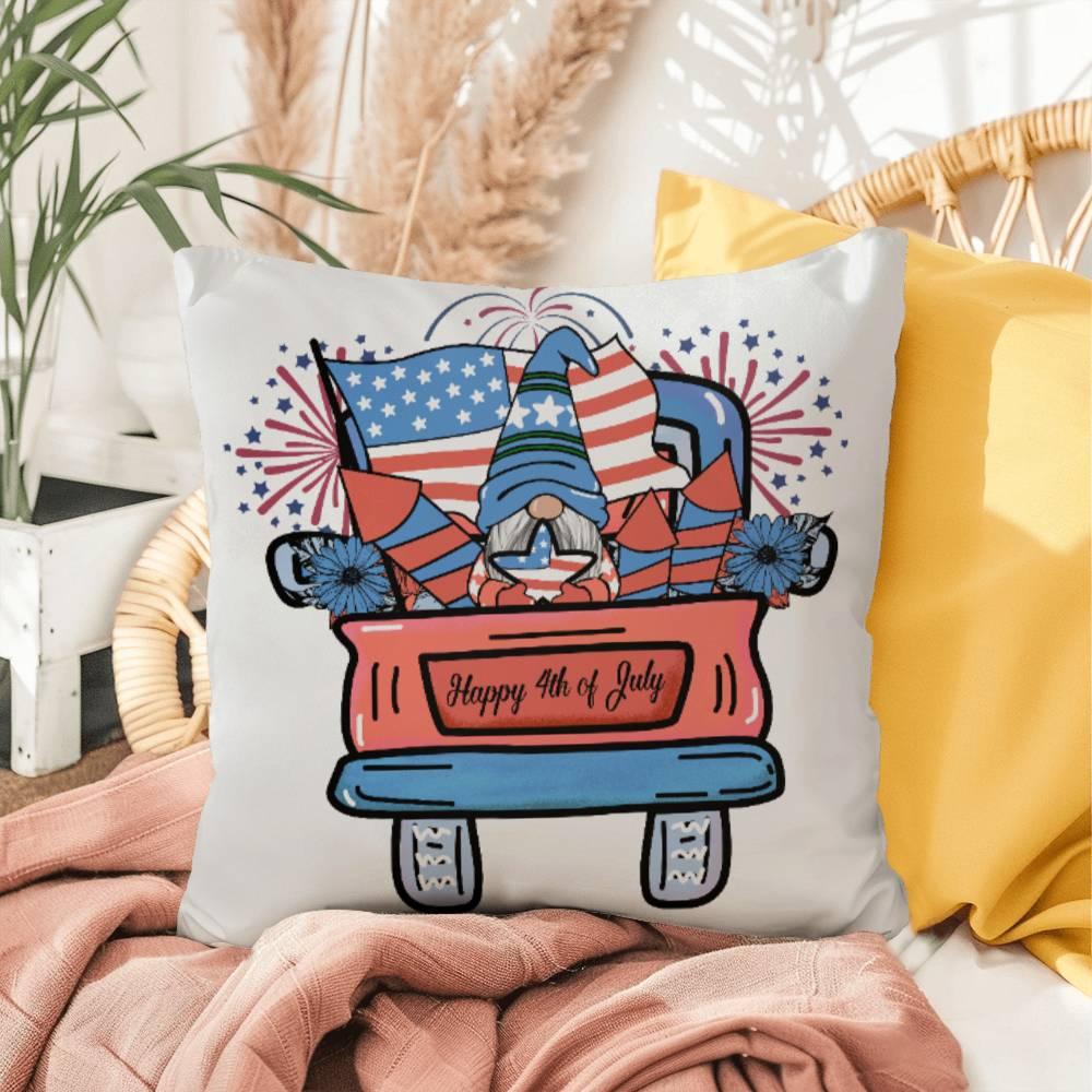 July Gnome Patriotic Comfy Indoor-Outdoor Pillow