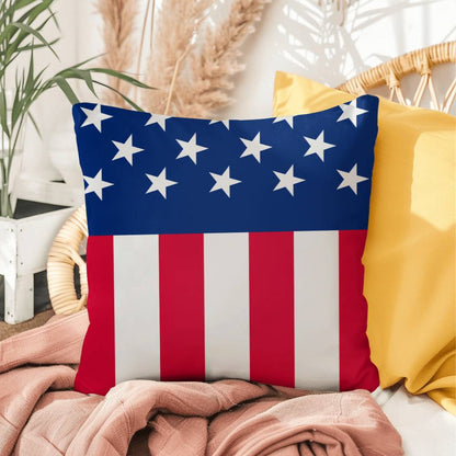 American Flag Patriotic Home Decor Indoor-Outdoor Polyester Printed Pillow