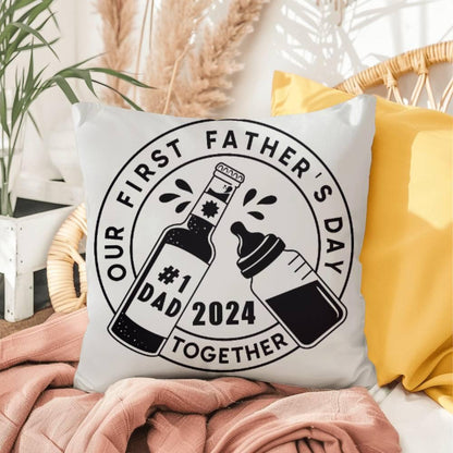 First Father's Day Drinking Buddy Comfy Indoor-Outdoor Pillow