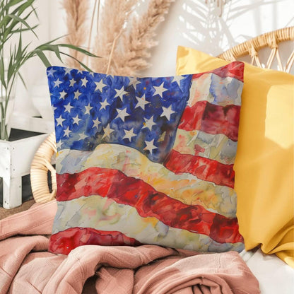 Old Glory American Flag Patriotic Indoor-Outdoor Home Decor Pillow