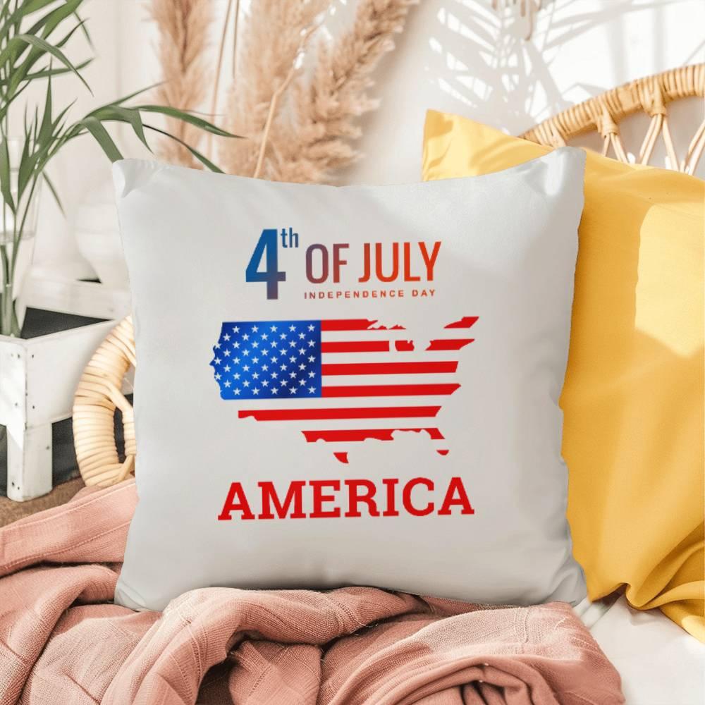 July 4th in America Patriotic Indoor-Outdoor Pillow