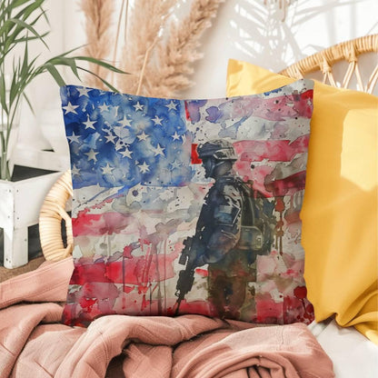 American Soldier Patriotic Indoor-Outdoor-Pillow Home Decor